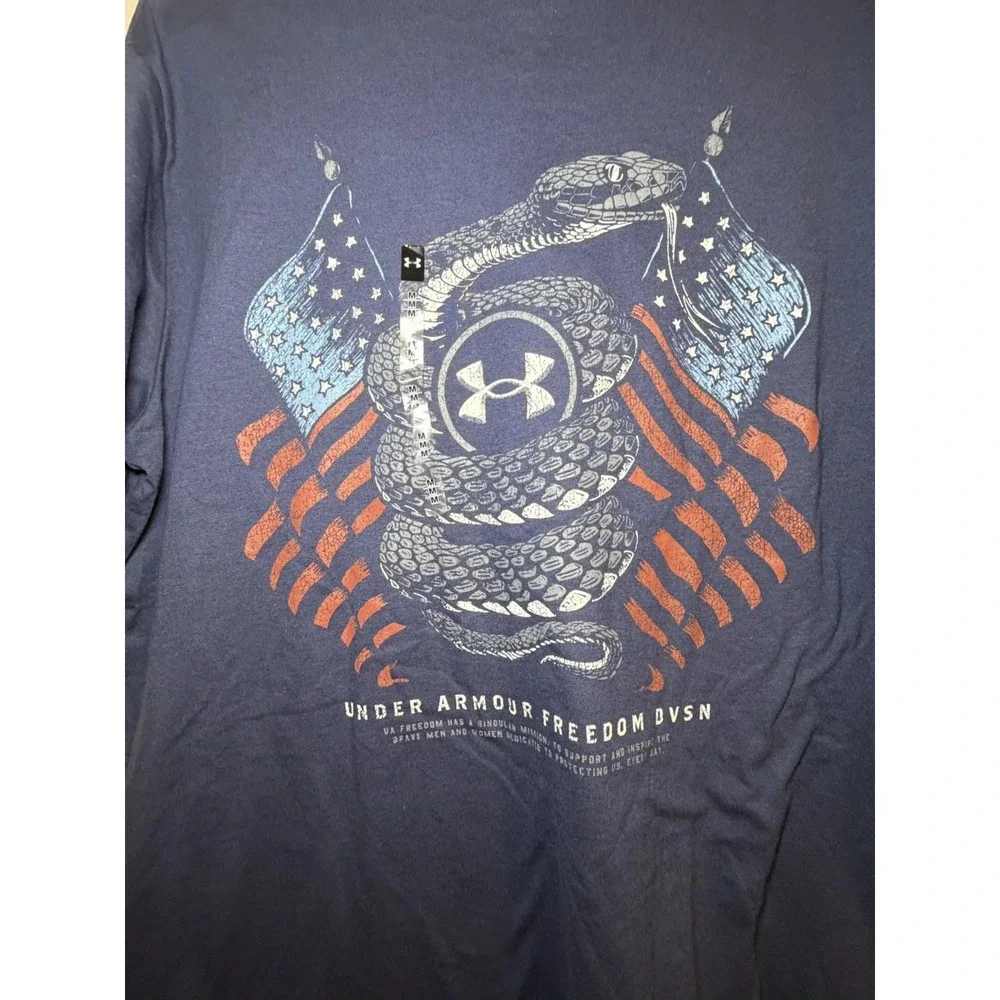 Men's Under Armour Freedom Snake Blue T Shirt Sz M‎ NWT